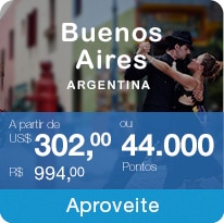 Buenos Aires Argentina A partir de US$ 302,00 R$ 994,00  ou 44.000 Pontos Aproveite