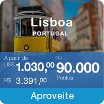 Lisboa Portugal A partir de US$ 1.030,00 R$ 3.391,00  ou 90.000 Pontos Aproveite