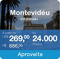 Montevidéu Uruguai A partir de US$ 269,00 R$ 886,00  ou 24.000 Pontos Aproveite