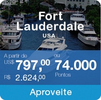 Fort Lauderdale USA A partir de US$ 797,00 R$ 2.624,00  ou 74.000 Pontos Aproveite