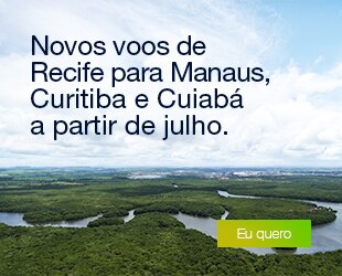 Deixamos o Norte do Brasil ainda mais #LáEmCima. Novos voos de Recife para Manaus, Curitiba e Cuiabá a partir de julho.